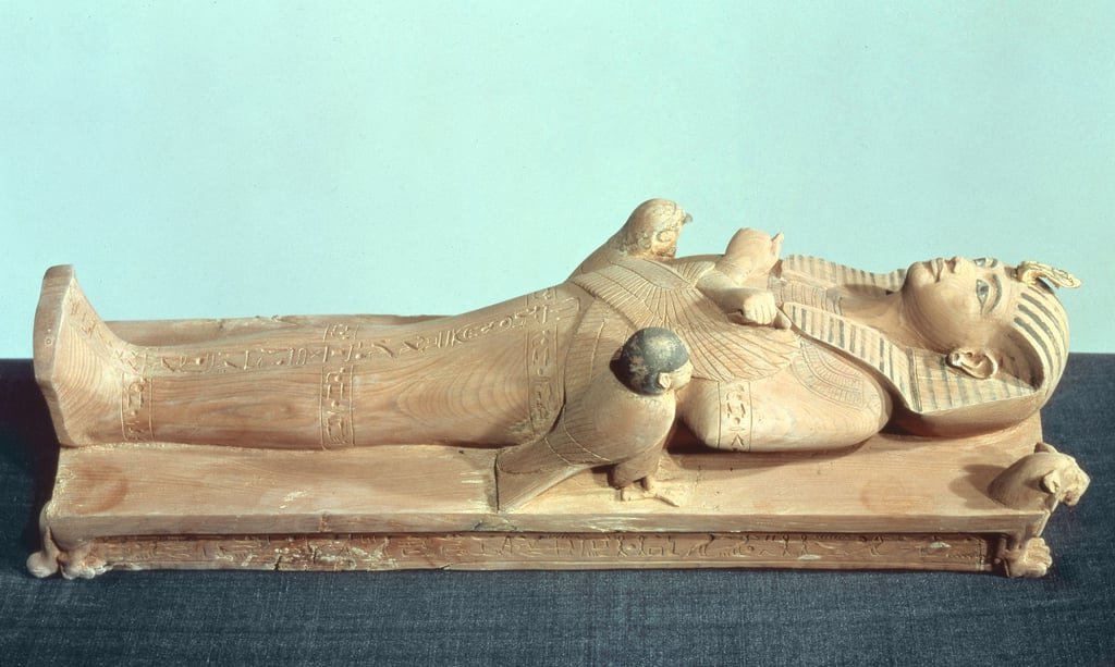 Statuette of Tutankhamun on a Funerary Bed Egypt Museum