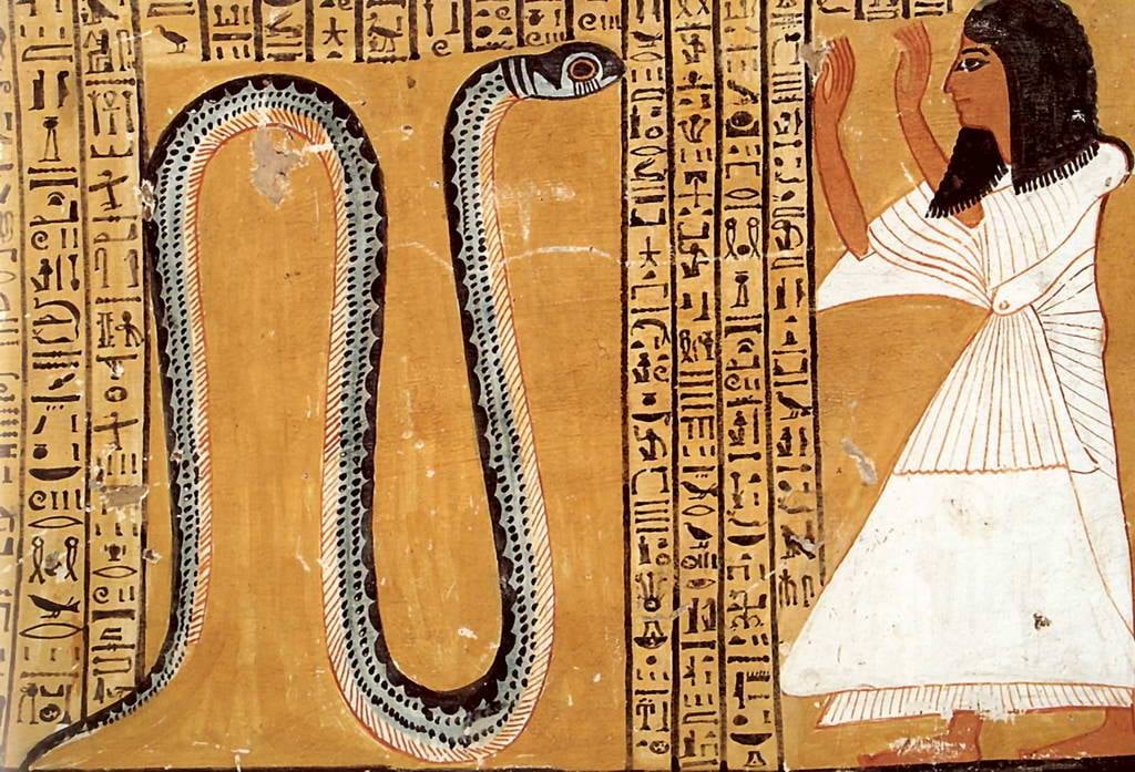 Inherkhau worshiping the serpent god Sata Egypt Museum