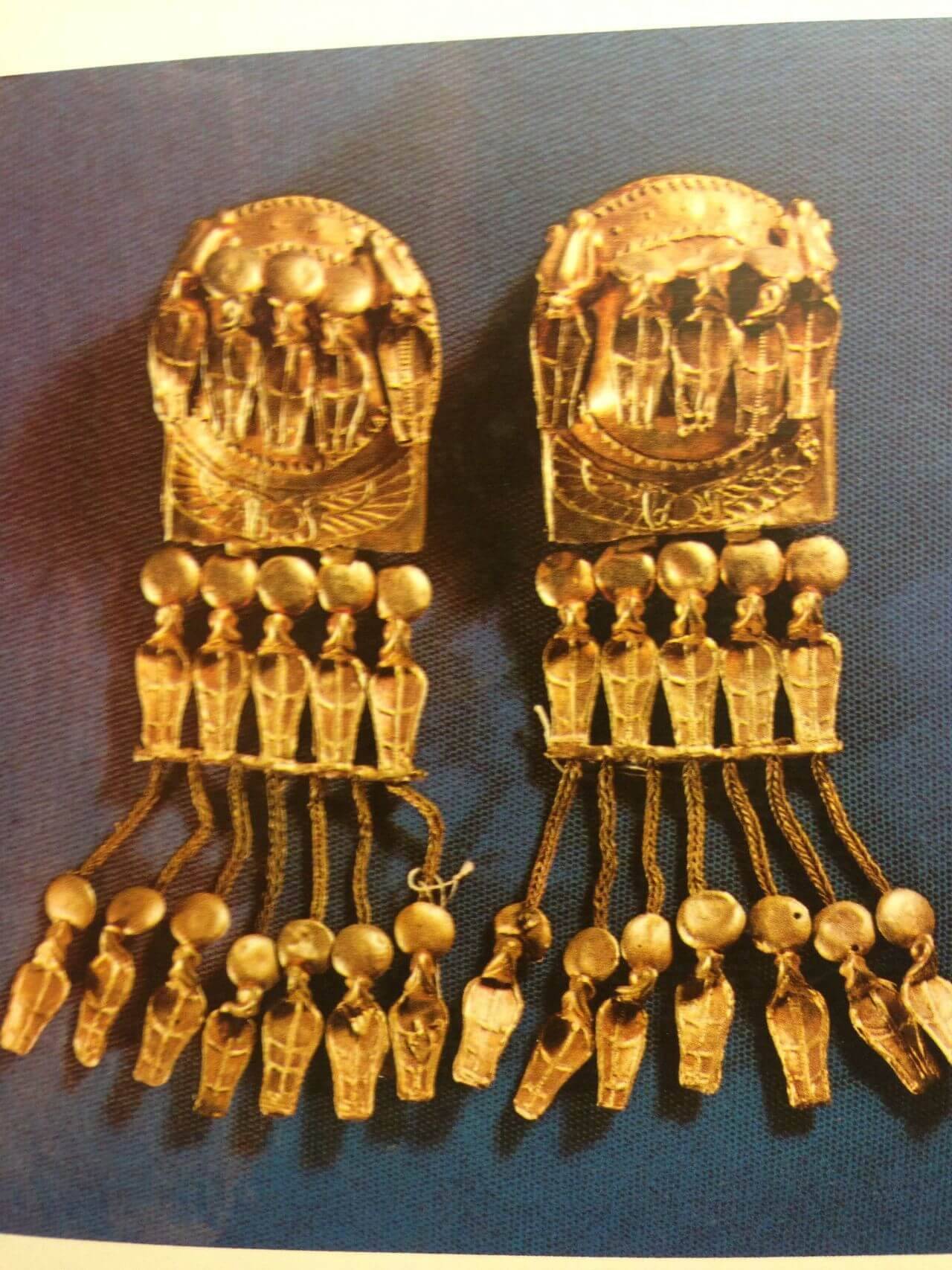 Egyptian Cartouche Dangle Earrings from Tomb of Ramses II