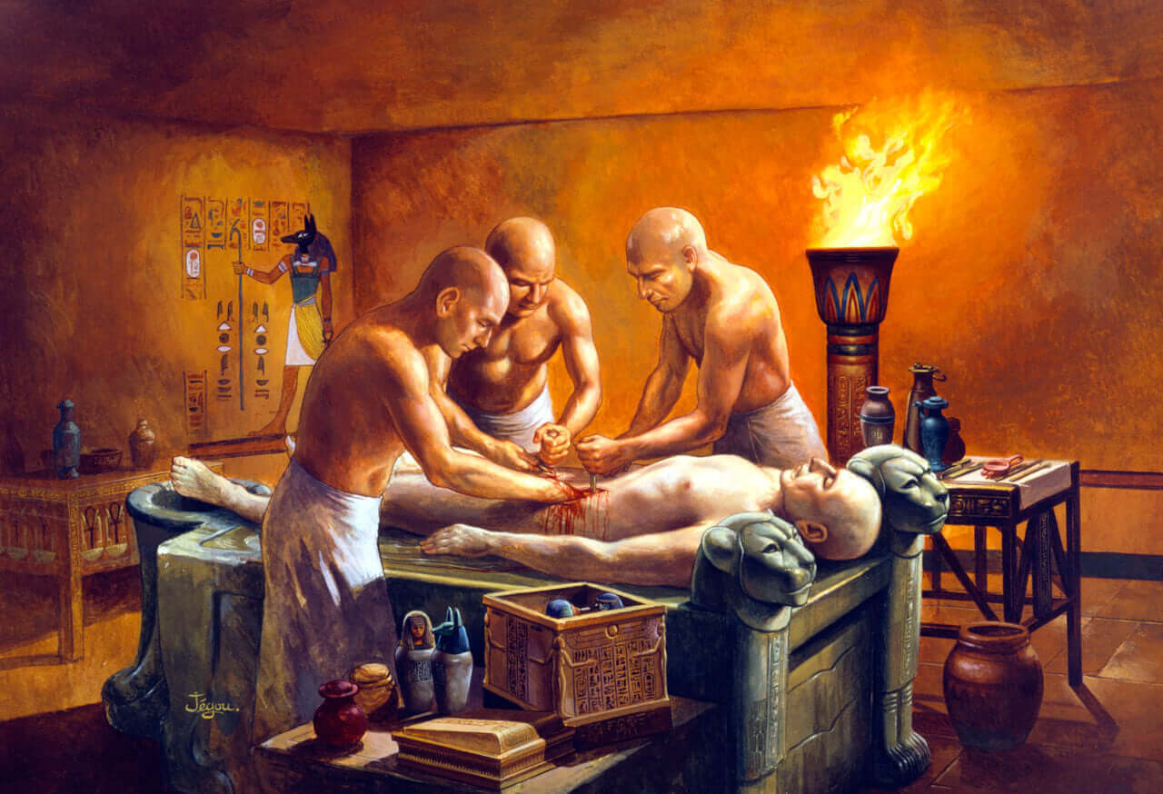 ancient egyptian priests embalming