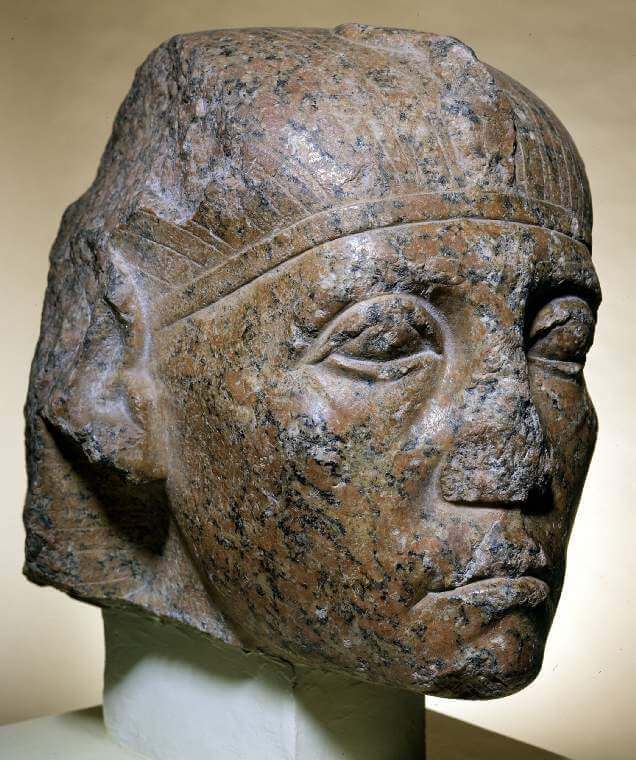 Head of king Senusret III with nemes headdress - Egypt Museum