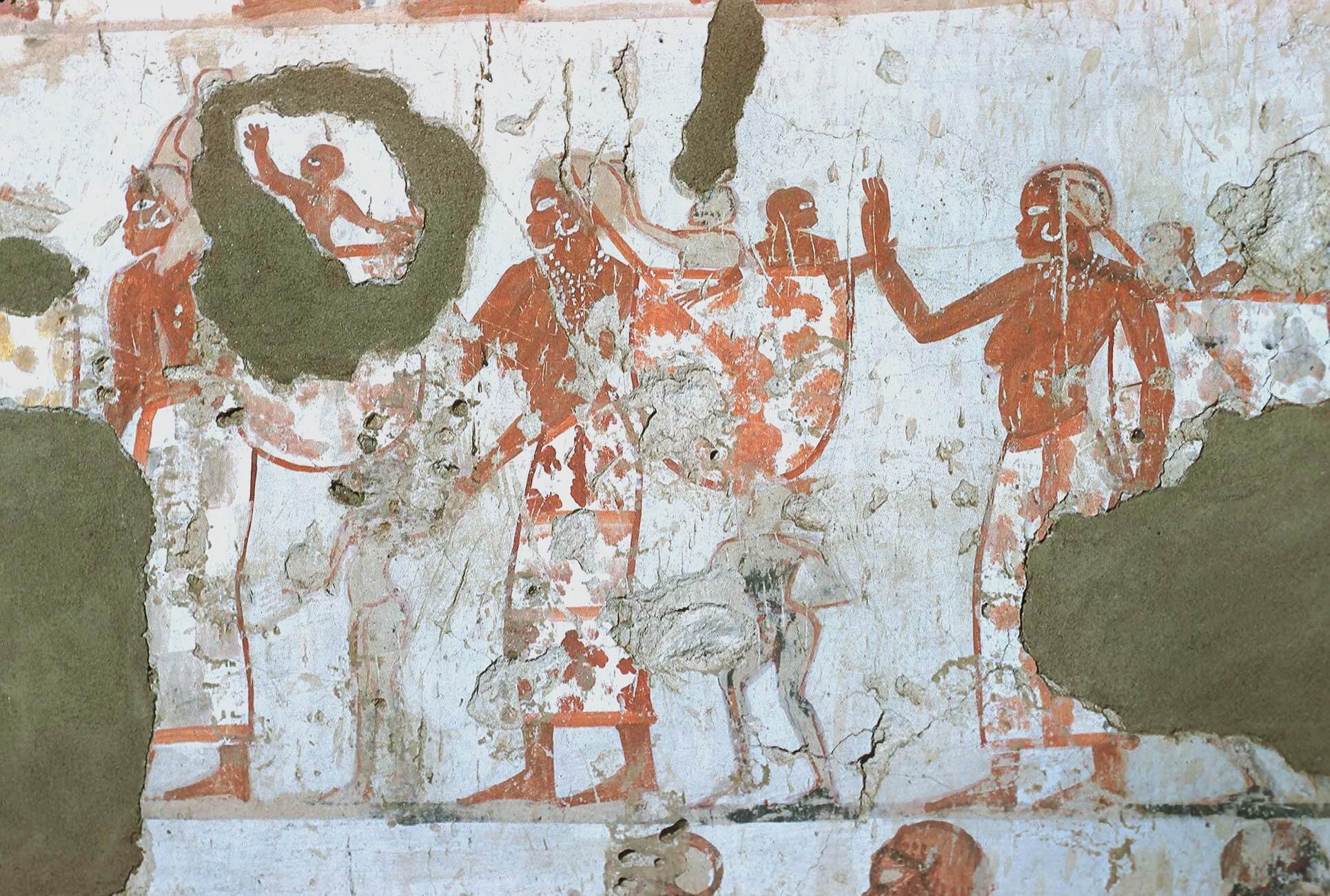 Nubian women and children depicted within the procession of
