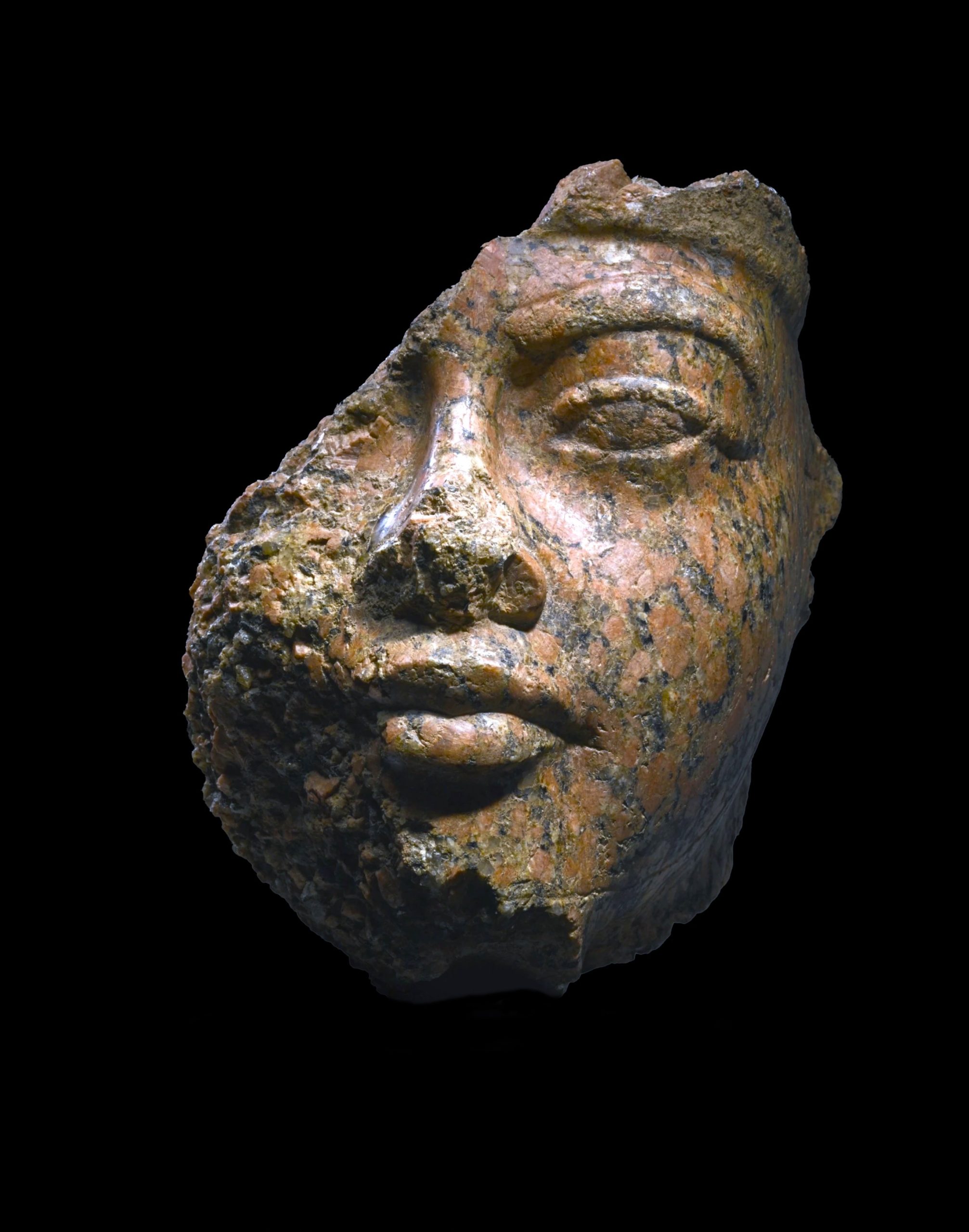 Red Granite heads of Amenhotep III Egypt Museum