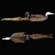 Wooden cosmetic spoon with ivory detailing, in the form of a swimming girl with duck