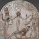 Stela dedicated by Ramose to the goddess Qadesh, shown between Min and Reshep