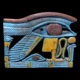 Glazed faience wadjet eye amulet