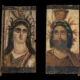 Wooden panels (once doors to a shrine), depicting the goddess Isis and god Serapis