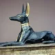 Anubis, Egyptian god of the dead from a chest in the form of a shrine, from the tomb of Tutankhamun