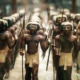 Model of ancient Egyptian soldiers