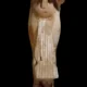 Sandstone painted statue of Akhenaten seemingly holding offering tray
